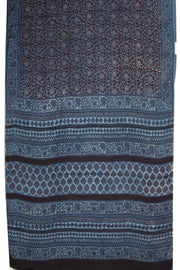 Black Jahota Print Modal Vegan Silk Saree 10074145