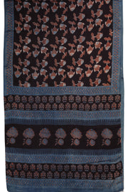 Black Jahota Print Modal Vegan Silk Saree 10074147
