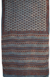 Blue Jahota Print Modal Vegan Silk Saree 10074149