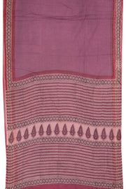 Mauve Hand Block Print Kota Cotton Saree 10074155