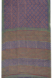 Blue Hand Block Print Kota Cotton Saree 10074160