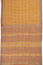 Yellow Hand Block Print Kota Cotton Saree 10074162