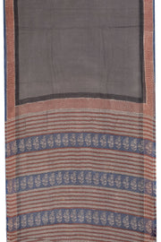 Grey Hand Block Print Kota Cotton Saree 10074163