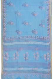 Blue Hand Block Print Kota Cotton Saree 10074167