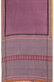 Mauve Hand Block Print Kota Cotton Saree 10074169
