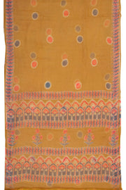 Mustard Yellow Hand Block Print Kota Cotton Saree 10074170