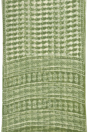 Green Hand Block Print Kota Cotton Saree 10074179
