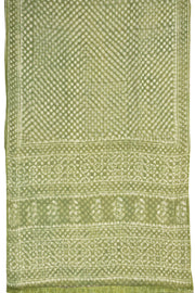 Avocado Green Dabu Print Kota Cotton Saree 10074182