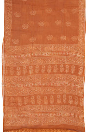 Cinnamon Brown Dabu Print Kota Cotton Saree 10074184