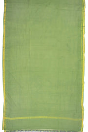 Moss Green Solid Style Kota Cotton Saree with Contrast Blouse 10074187