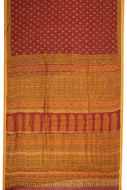 Maroon Bagh Printed Silk Cotton Saree 10074200