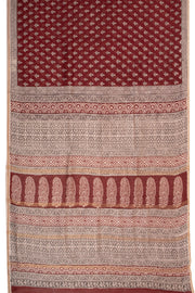 Maroon Bagh Printed Silk Cotton Saree 10074206