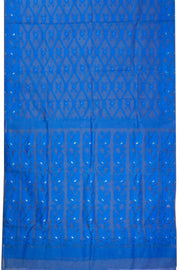 Blue Handloom Jamdani Style Cotton Saree 10074216