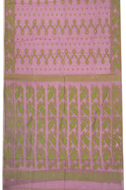 Mauve Handloom Jamdani Style Cotton Saree 10074218