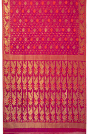 Magenta Handloom Jamdani Style Cotton Saree 10074219
