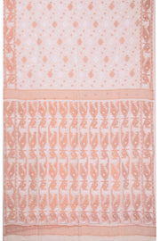 White Handloom Jamdani Style Cotton Saree 10074224