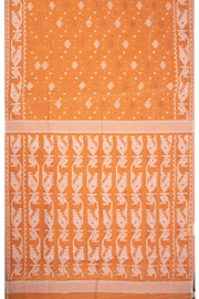 Orange Handloom Jamdani Style Cotton Saree 10074226
