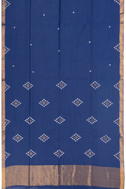 Blue Handloom Jamdani Cotton Saree 10074363
