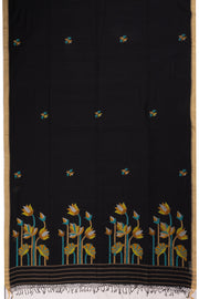 Black Handloom Jamdani Khadi Cotton Saree 10074368