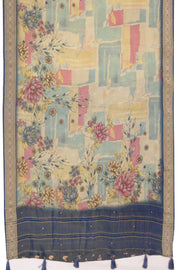 Grey Banarasi Crushed Tissue Silk Saree with Stone Work 10074374