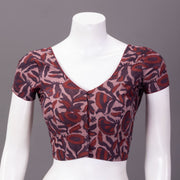 Purple Hand Block Jahota Printed Cotton Blouse 10074490