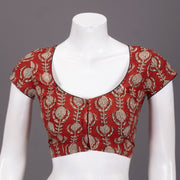 Red Hand Block Printed Cotton Blouse 10074497