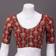 Red Hand Block Printed Cotton Blouse 10074497 10074499