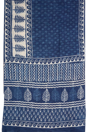 Indigo Blue Dyed Mulmul Cotton Saree 10075055