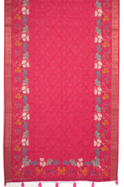 Hibiscus Pink Fancy Printed Linen Saree 10075294
