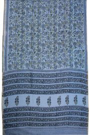 Blue Sanganeri Printed Silk Cotton Saree 10075709