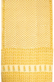 Yellow Sanganeri Printed Silk Cotton Saree 10075712
