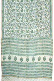 Green Sanganeri Printed Silk Cotton Saree 10075715