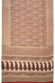 Beige Kashmiri Printed Silk Saree 10075986