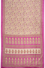 Cream Kashmiri Printed Silk Saree 10075989