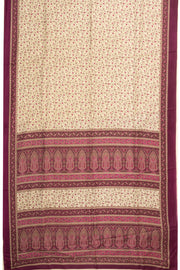 Cream Kashmiri Printed Silk Saree 10075991