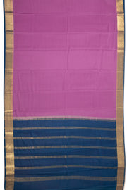 Pink Mysore Crepe Silk Saree With Zari Border 10076232