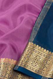 Pink Mysore Crepe Silk Saree With Zari Border 10076232