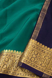 Blue Mysore Crepe Silk Saree With Zari Border 10076234