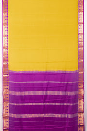 Yellow Mysore Crepe Silk Saree With Zari Border 10076235