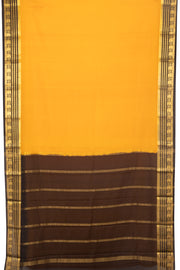 Yellow Mysore Crepe Silk Saree With Zari Border 10076241