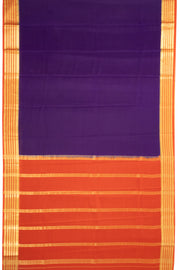 Purple Mysore Crepe Silk Saree With Zari Border 10076238