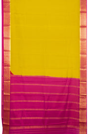 Yellow Mysore Crepe Silk Saree With Zari Border 10076239