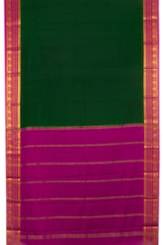 Green Mysore Crepe Silk Saree With Zari Border 10076243