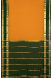 Yellow Mysore Crepe Silk Saree With Zari Border 10076244