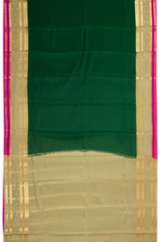 Green Mysore Crepe Silk Saree with Zari Border 10076247