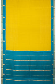 Yellow Mysore Crepe Silk Saree With Checks Design And Zari Border 10076252