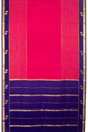 Magenta Mysore Crepe Silk Saree With Checks Design and Zari Border 10076253
