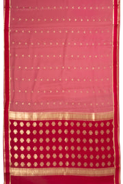 Pink Mysore Crepe Silk Saree With Floral Motifs 10076255