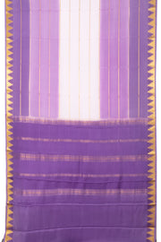 Ombre Dye Mysore Crepe Silk Saree In Purple And Lavender With Zari Stripes and Temple Border  10076256