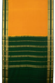 Yellow Mysore Crepe Silk Saree With Zari Border 10076258